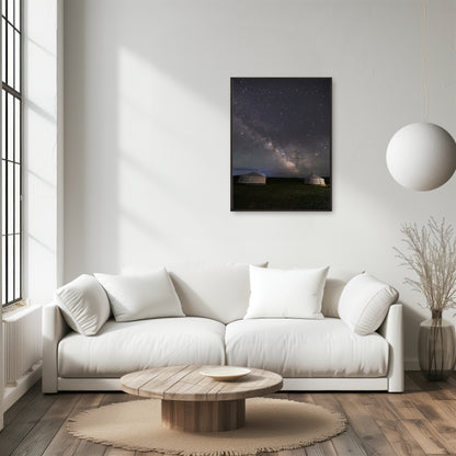 Milky Way above Mongolian Yurts